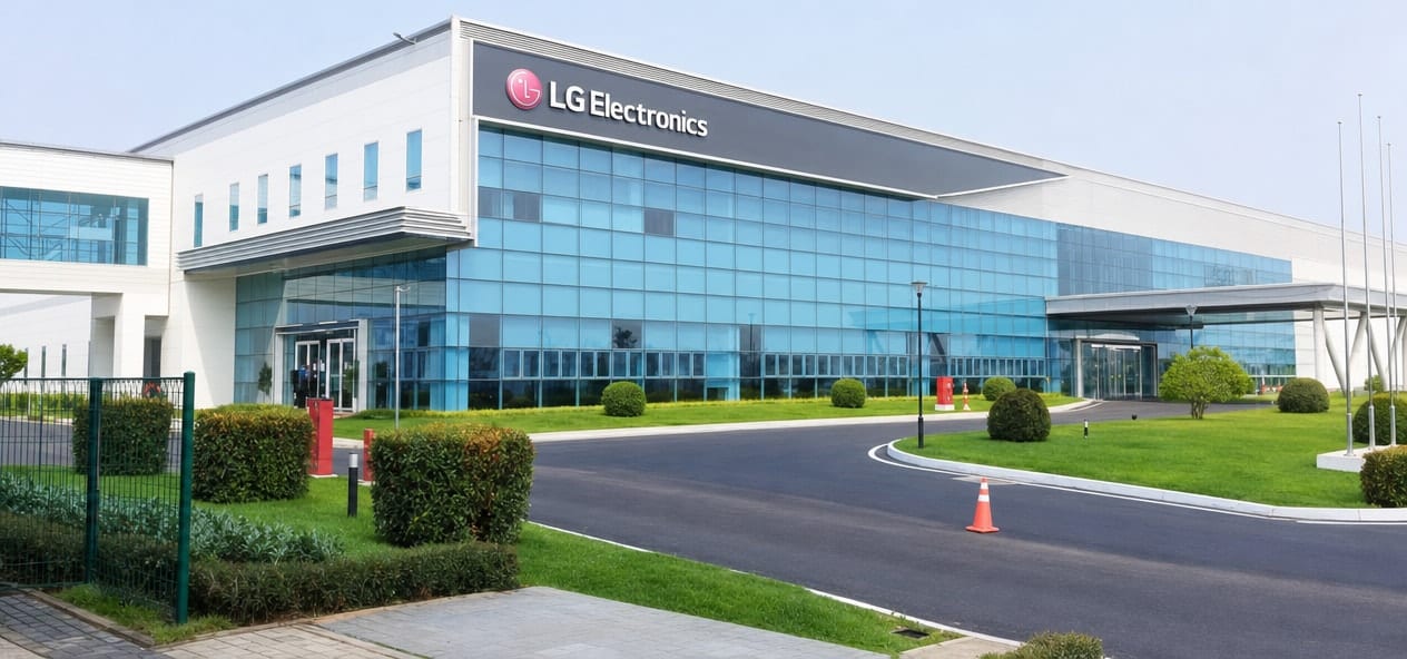 LG Electronics manufacturing plant entrance building