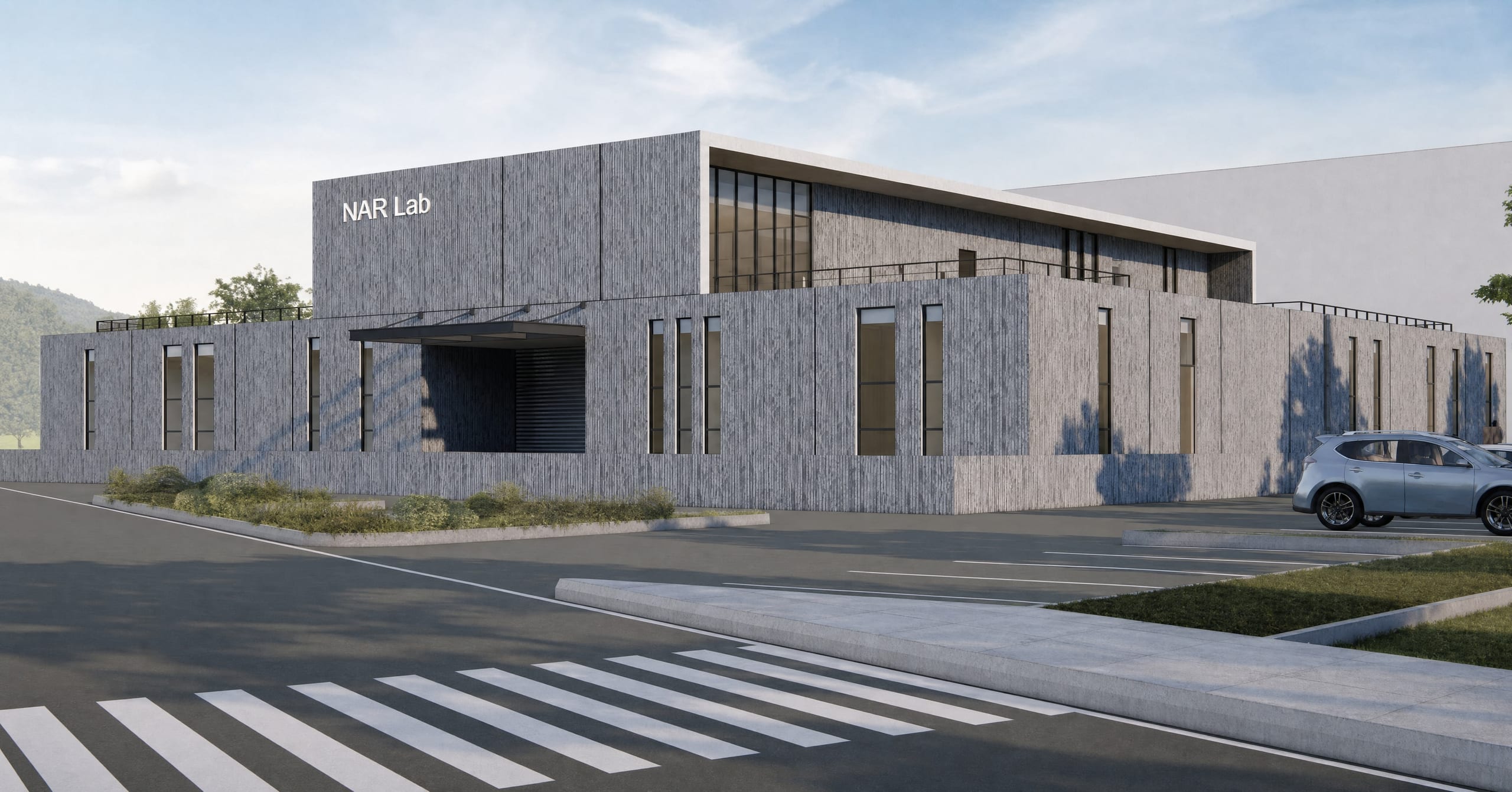 NAR Lab research building with a folded canopy roof