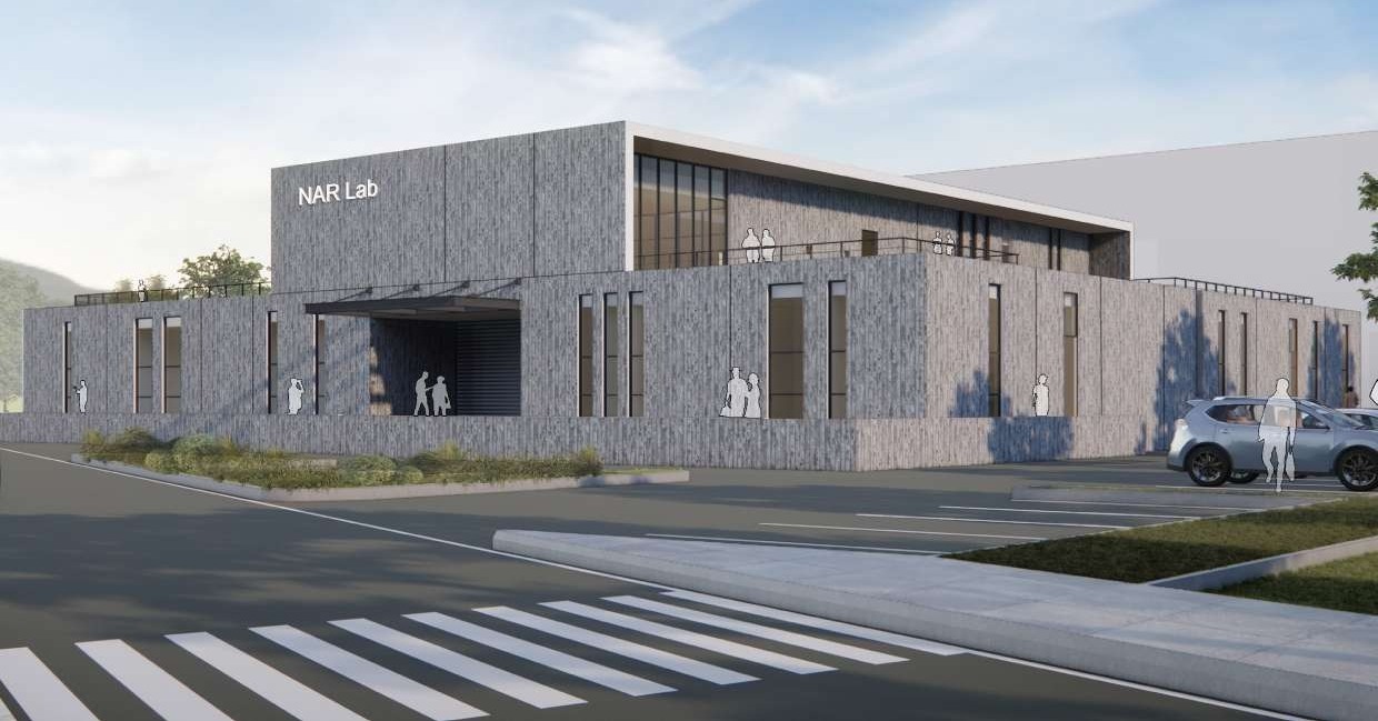 NAR Lab research building with a folded canopy roof